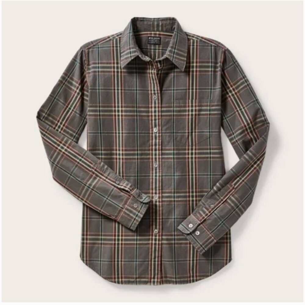 Filson Hyland Shirt Brown Plaid Button Down Women's Top M